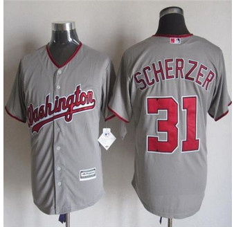 Washington Nationals #31 Max Scherzer Grey New Cool Base Stitched Baseball Jersey