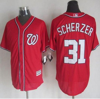 Washington Nationals #31 Max Scherzer Red New Cool Base Stitched Baseball Jersey