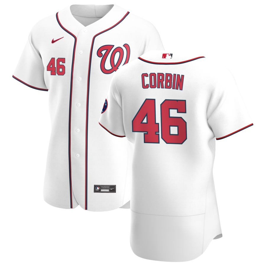 Washington Nationals #46 Patrick Corbin Men's Nike White Home 2020 Authentic Player MLB Jersey