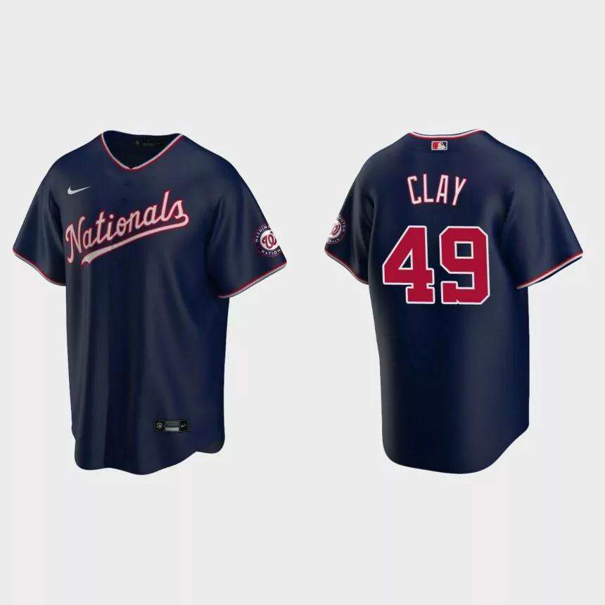 Washington Nationals #49 Sam Clay Replica Alternate Jersey – Navy