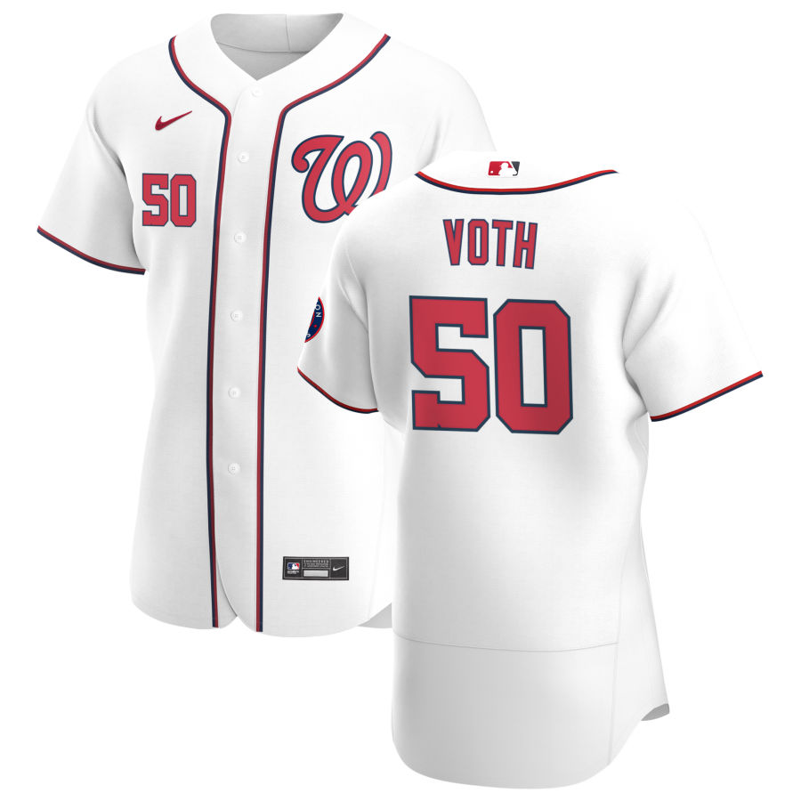Washington Nationals #50 Austin Voth Men's Nike White Home 2020 Authentic Player MLB Jersey