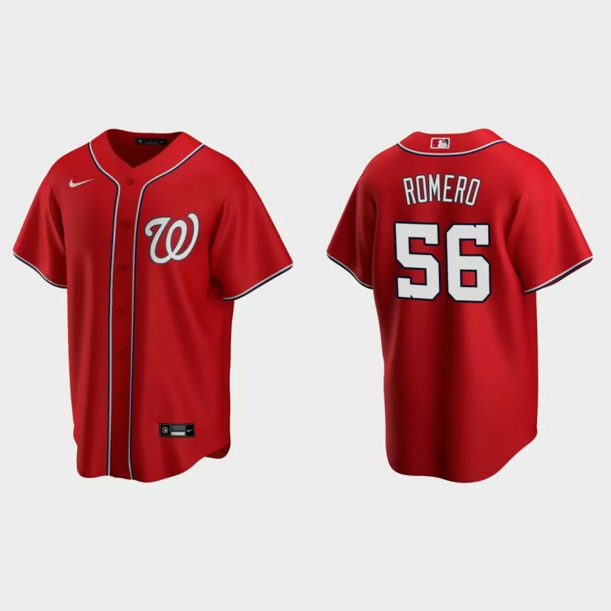 Washington Nationals #56 Seth Romero Replica Alternate Jersey – Red