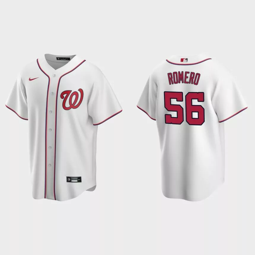 Washington Nationals #56 Seth Romero Replica Home Jersey – White