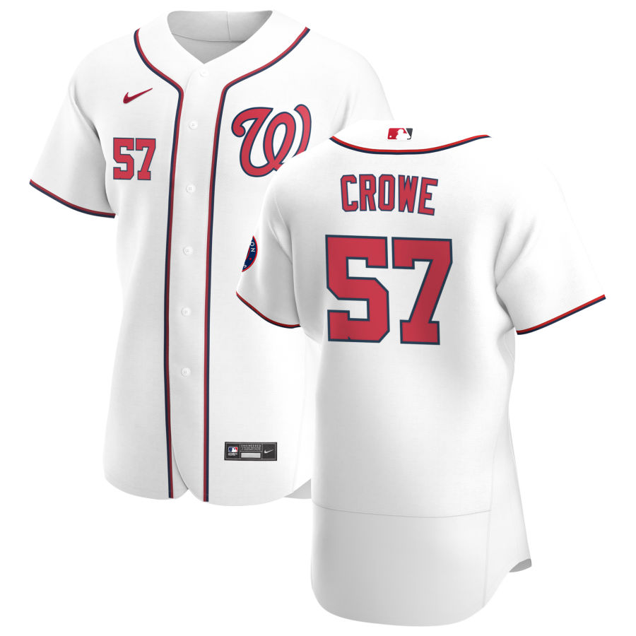 Washington Nationals #57 Wil Crowe Men's Nike White Home 2020 Authentic Player MLB Jersey
