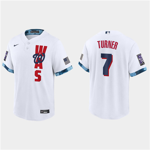 Washington Nationals #7 Trea Turner 2021 Mlb All Star Game Fan's Version White Jersey
