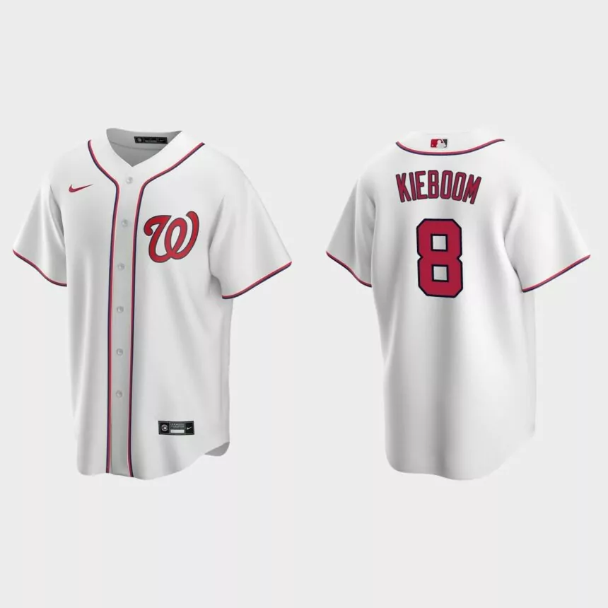 Washington Nationals #8 Carter Kieboom Replica Home Jersey – White