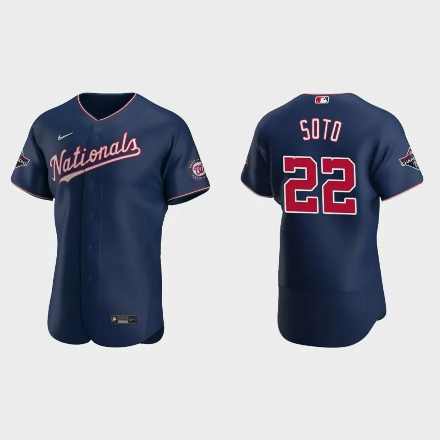 Washington Nationals 2019 World Series Champions Juan Soto Navy Authentic Alternate Jersey