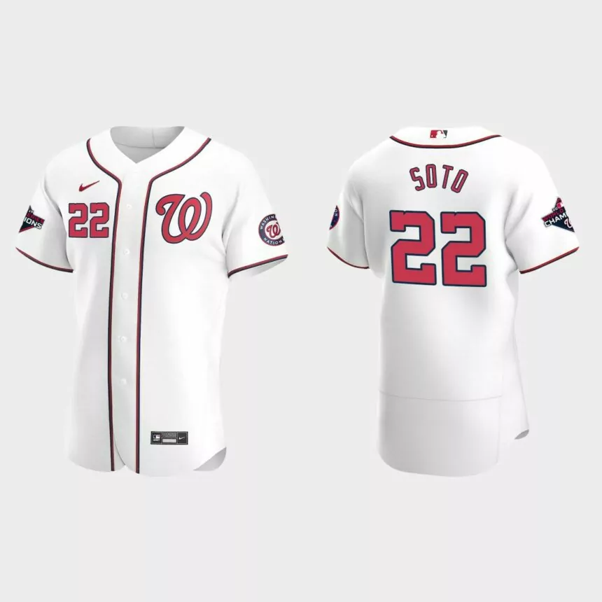 Washington Nationals 2019 World Series Champions Juan Soto White Authentic Home Jersey