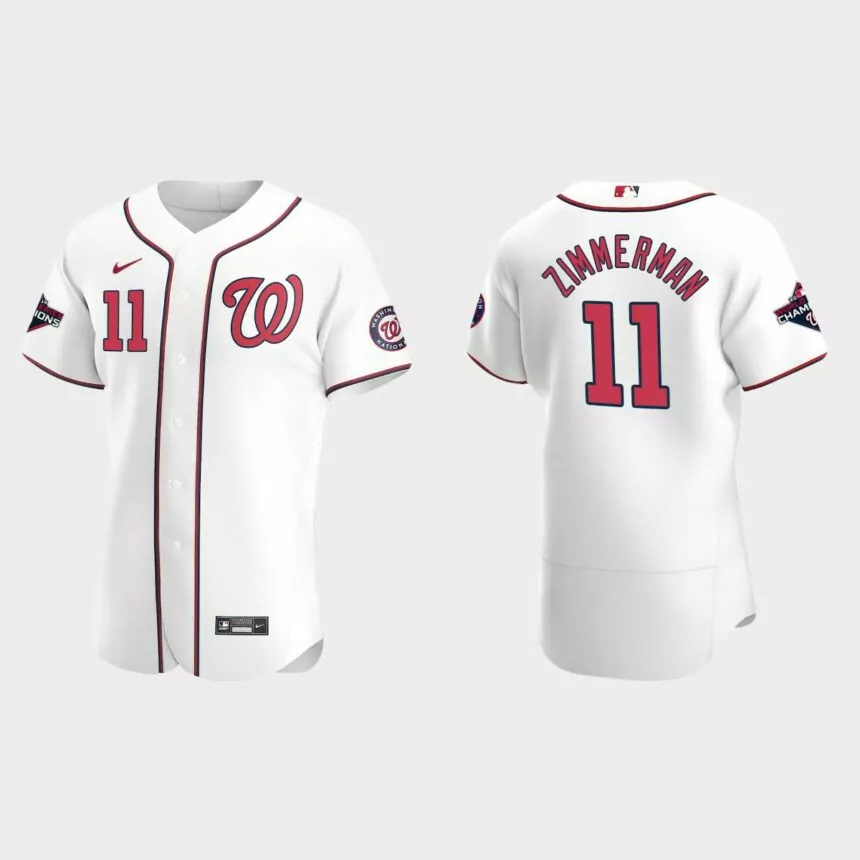 Washington Nationals 2019 World Series Champions Ryan Zimmerman White Authentic Home Jersey
