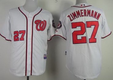 Washington Nationals 27 Jordan Zimmermann White Cool Base MLB Jerseys