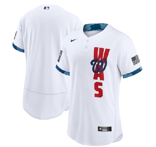 Washington Nationals Blank 2021 White All-Star Flex Base Stitched MLB Jersey