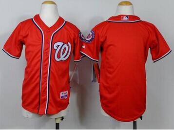 Washington Nationals Blank Red Cool Base Stitched Youth Baseball Jersey