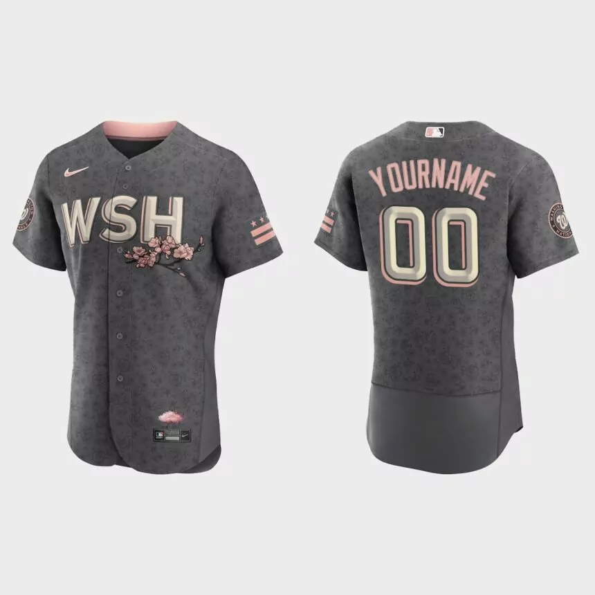 Washington Nationals Custom 2022 City Connect Authentic Jersey – Gray