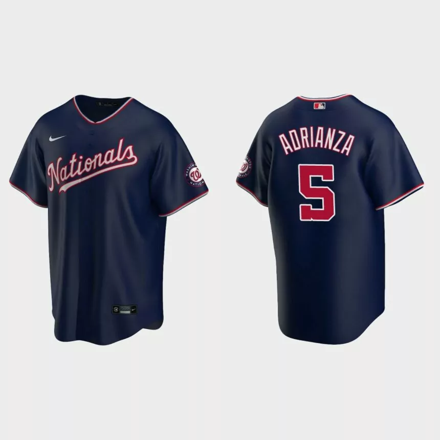 Washington Nationals Ehire Adrianza Replica Alternate Jersey – Navy