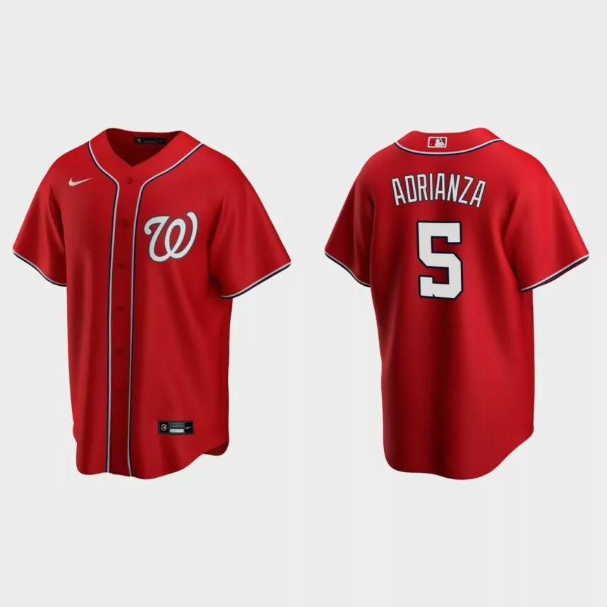 Washington Nationals Ehire Adrianza Replica Alternate Jersey – Red