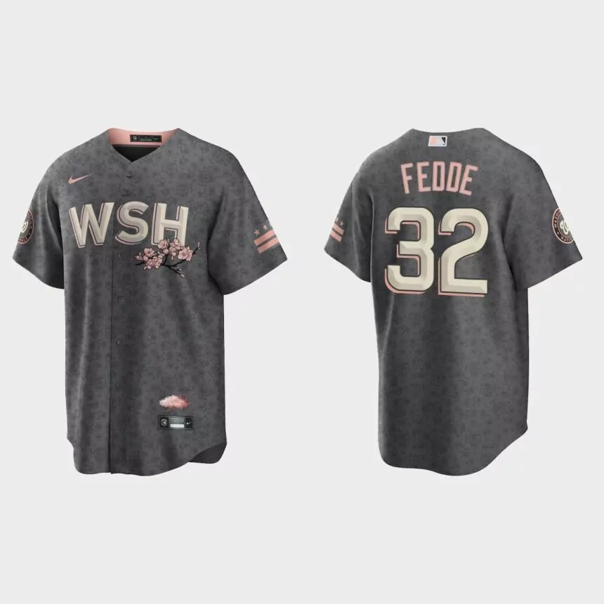 Washington Nationals Erick Fedde 2022 City Connect Replica Jersey – Gray