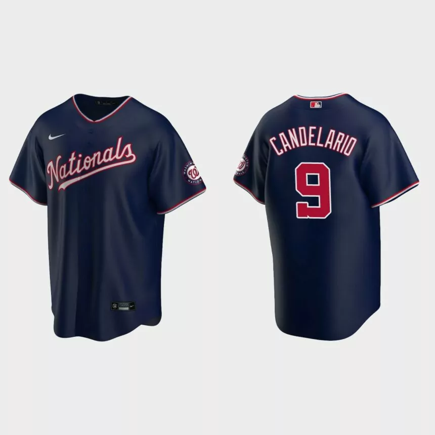 Washington Nationals Jeimer Candelario Replica Alternate Jersey – Navy