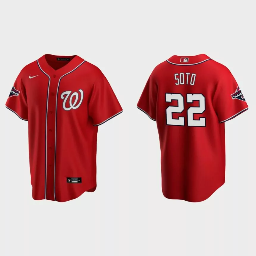 Washington Nationals Juan Soto 2019 World Series Champions Red Replica Alternate Jersey