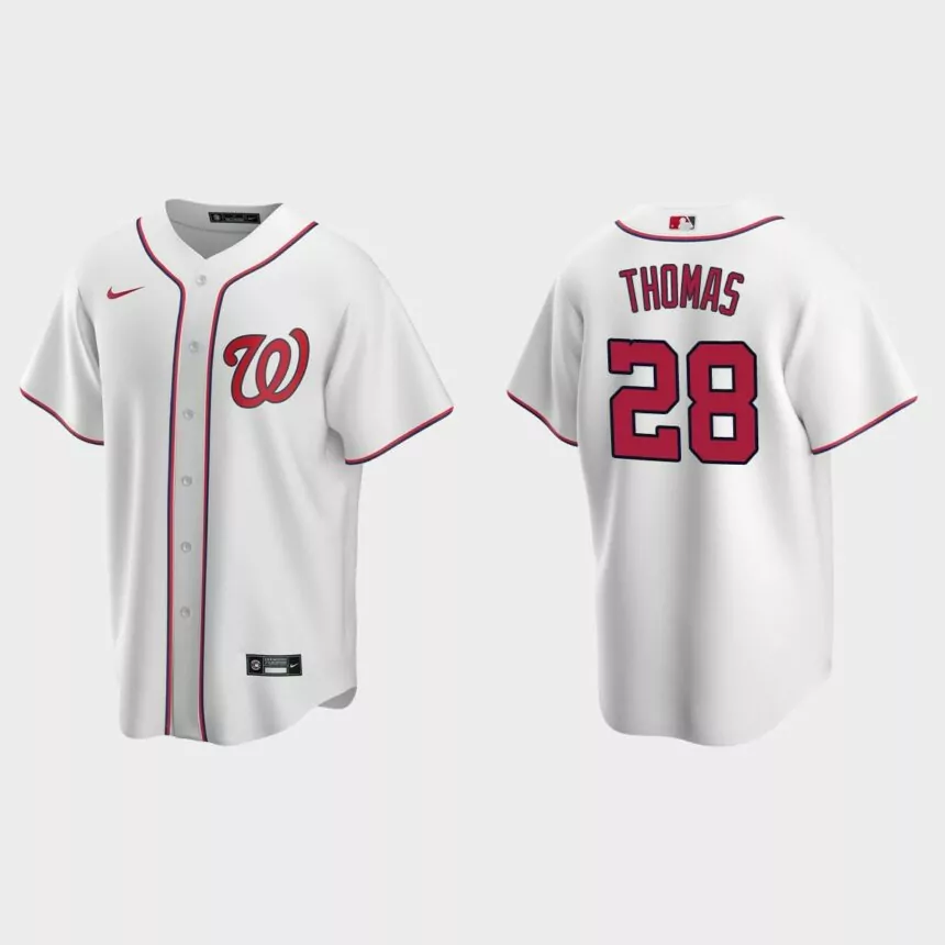 Washington Nationals Lane Thomas Replica Home Jersey – White