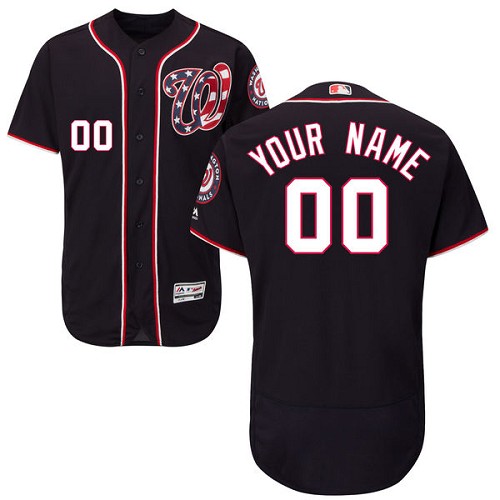 Washington Nationals Navy Men's Customized Flexbase Jersey