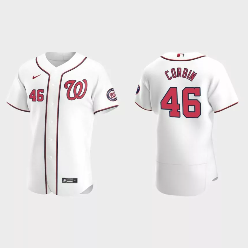 Washington Nationals Patrick Corbin #46 White Authentic 2020 Home Jersey