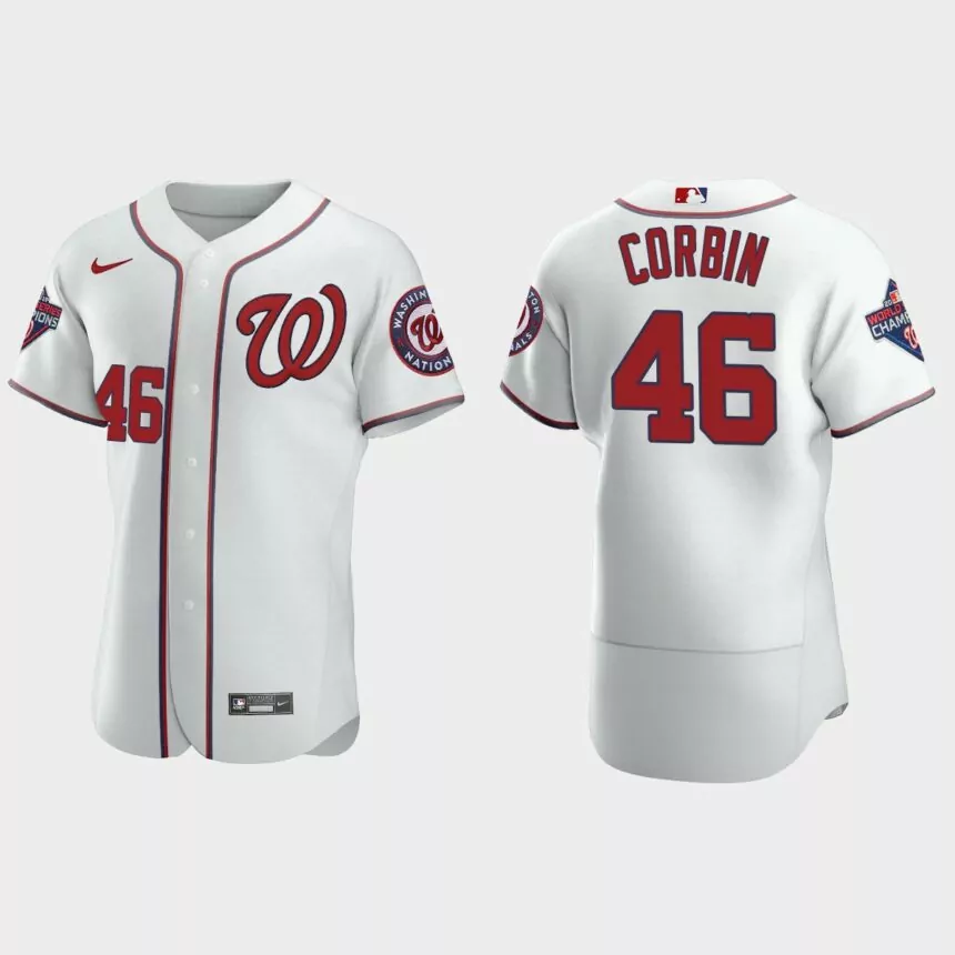 Washington Nationals Patrick Corbin #46 White Authentic Jersey