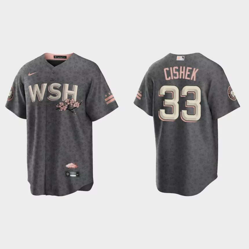 Washington Nationals Steve Cishek 2022 City Connect Replica Jersey – Gray