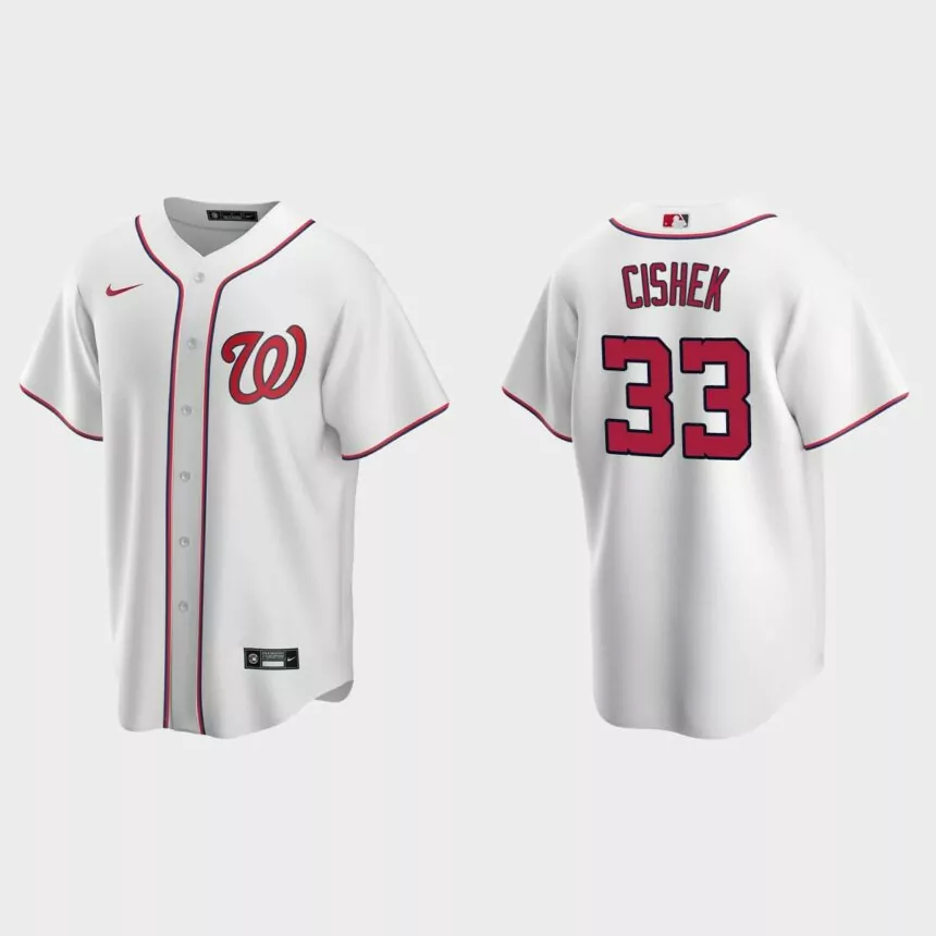 Washington Nationals Steve Cishek Replica Home Jersey – White