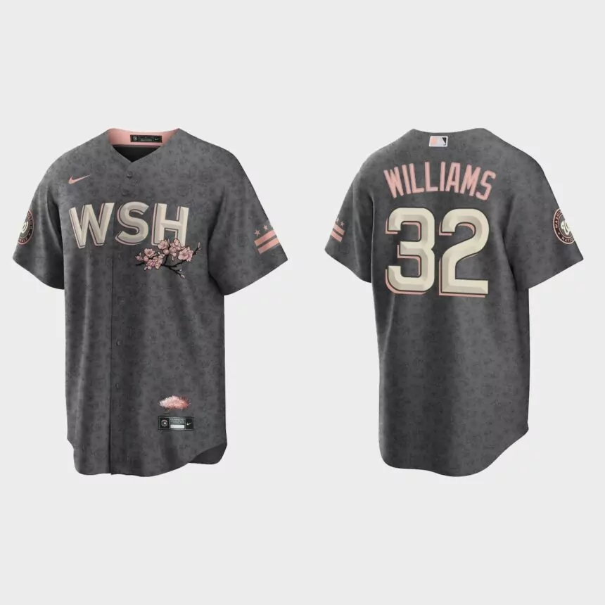 Washington Nationals Trevor Williams City Connect Replica Jersey – Gray