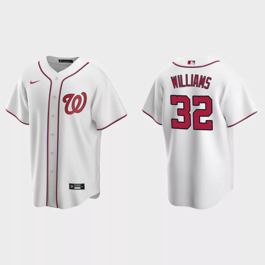 Washington Nationals Trevor Williams Replica Home Jersey – White