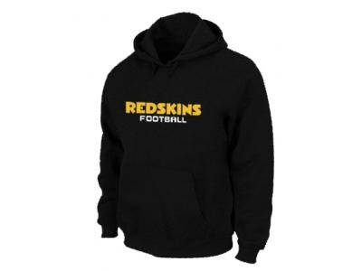 Washington Red Skins Authentic font Pullover Hoodie Black