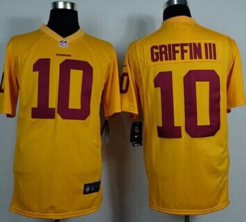 Washington Redskins #10 Robert Griffin III Gold NFL Game Jersey