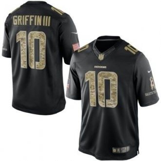 Washington Redskins #10 Robert Griffin III Nike Black Salute To Service Jersey
