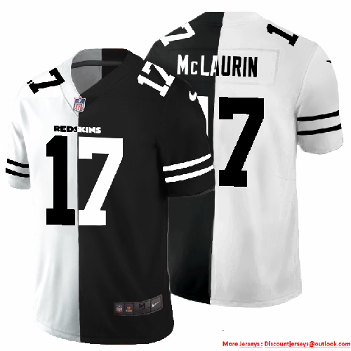 Washington Redskins #17 Terry McLaurin Men's Black V White Peace Split Nike Vapor Untouchable Limited NFL Jersey