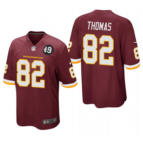 Washington Redskins #82 Logan Thomas Men's Nike Burgundy Bobby Mitchell Uniform Patch NFL Game Jersey