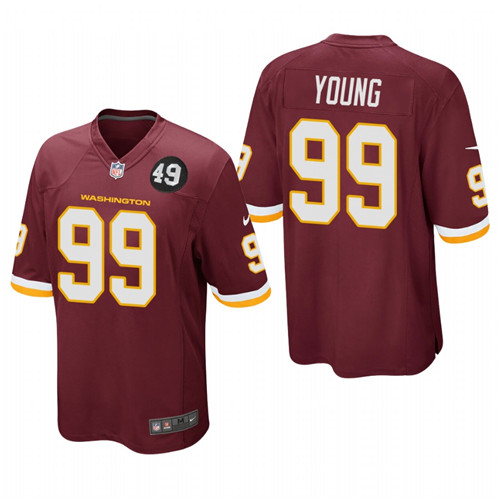 Washington Redskins #99 Chase Young Men's Nike Burgundy Bobby Mitchell Uniform Patch NFL Game Jersey