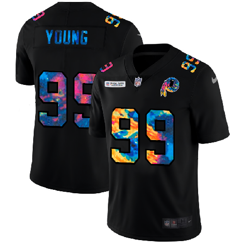 Washington Redskins #99 Chase Young Men's Nike Multi-Color Black 2020 NFL Crucial Catch Vapor Untouchable Limited Jersey