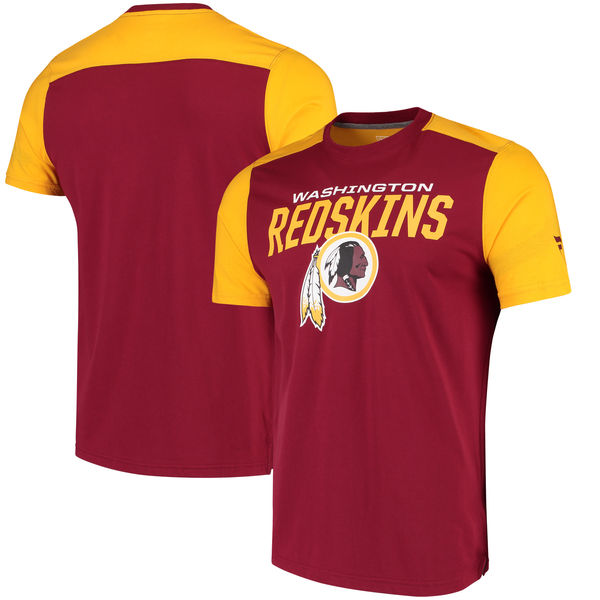 Washington Redskins NFL Pro Line By Fanatics Branded Iconic Color Blocked T-Shirt Burgundy Gold