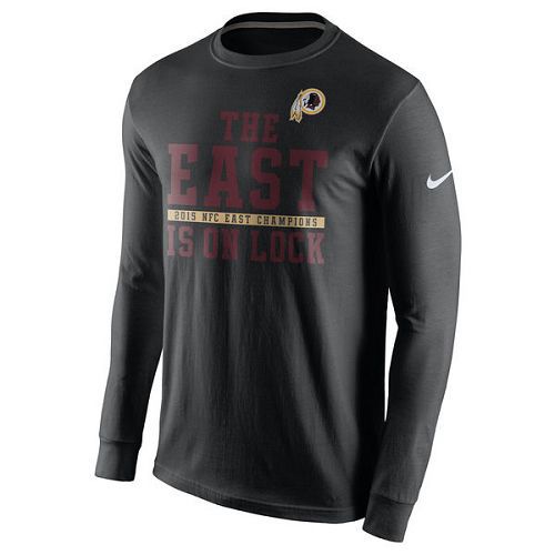Washington Redskins Nike Black 2015 NFC East Division Champions Long Sleeves T-Shirt