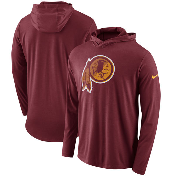 Washington Redskins Nike Blend Performance Hooded Long Sleeve T-Shirt Burgundy