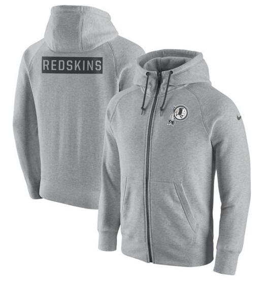 Washington Redskins Nike Gridiron Gray 2.0 Full Zip Hoodie Ash