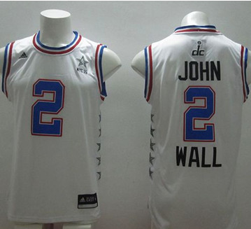 Washington Wizards #2 John Wall White 2015 All Star Stitched NBA Jersey