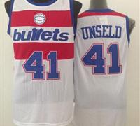 Washington Wizards #41 Wes Unseld White Bullets Throwback Stitched NBA Jersey