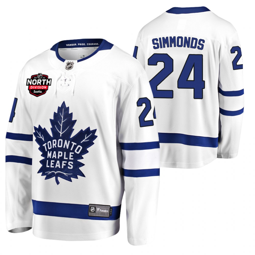 Wayne Simmonds Maple Leafs 2021 North Division Patch Jersey White Away