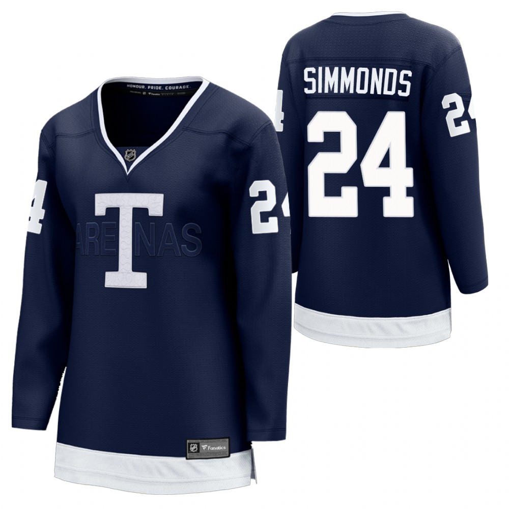 Wayne Simmonds Toronto Maple Leafs 2022 Heritage Classic Navy Women Jersey