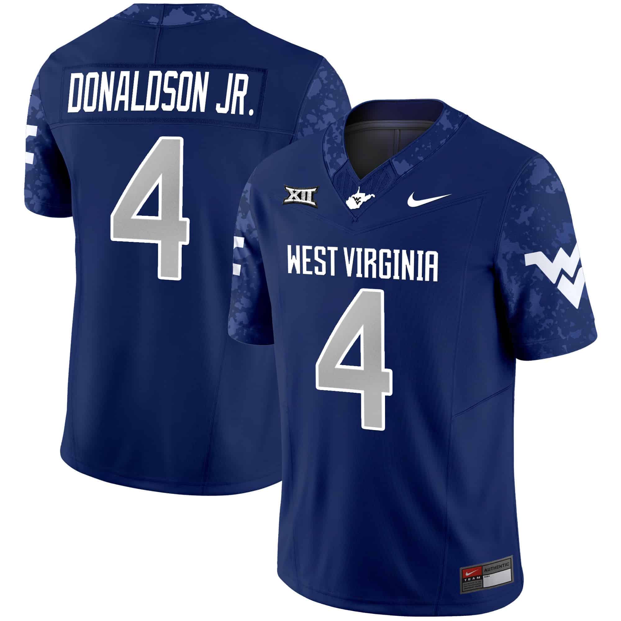 West Virginia Mountaineers 2024 Vapor Limited   Jersey V2 – All Stitched Navy #4 CJ Donaldson Jr.