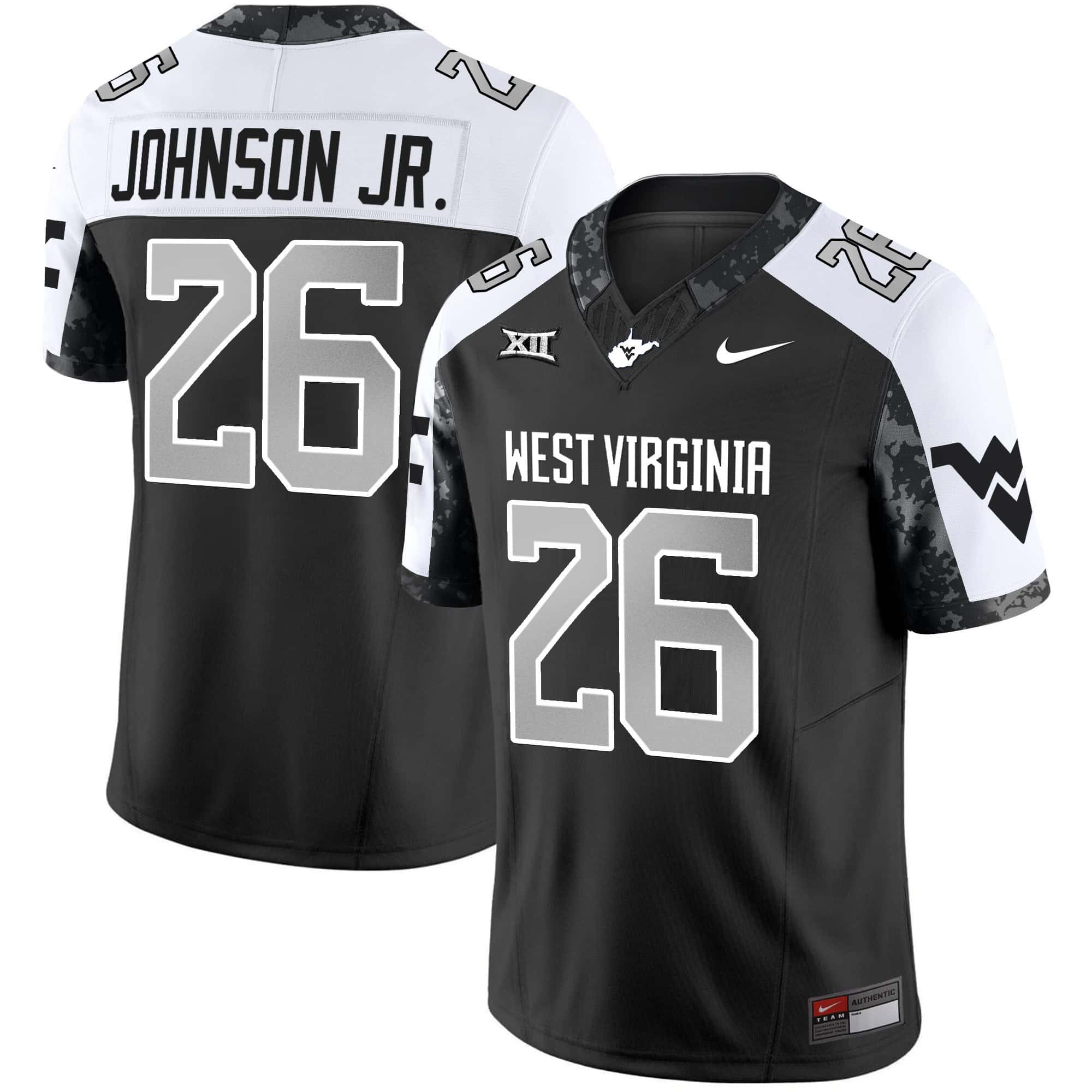 West Virginia Mountaineers 2024 Vapor Limited  Jersey V2 – All Stitched Alternate #26 Justin Johnson Jr.