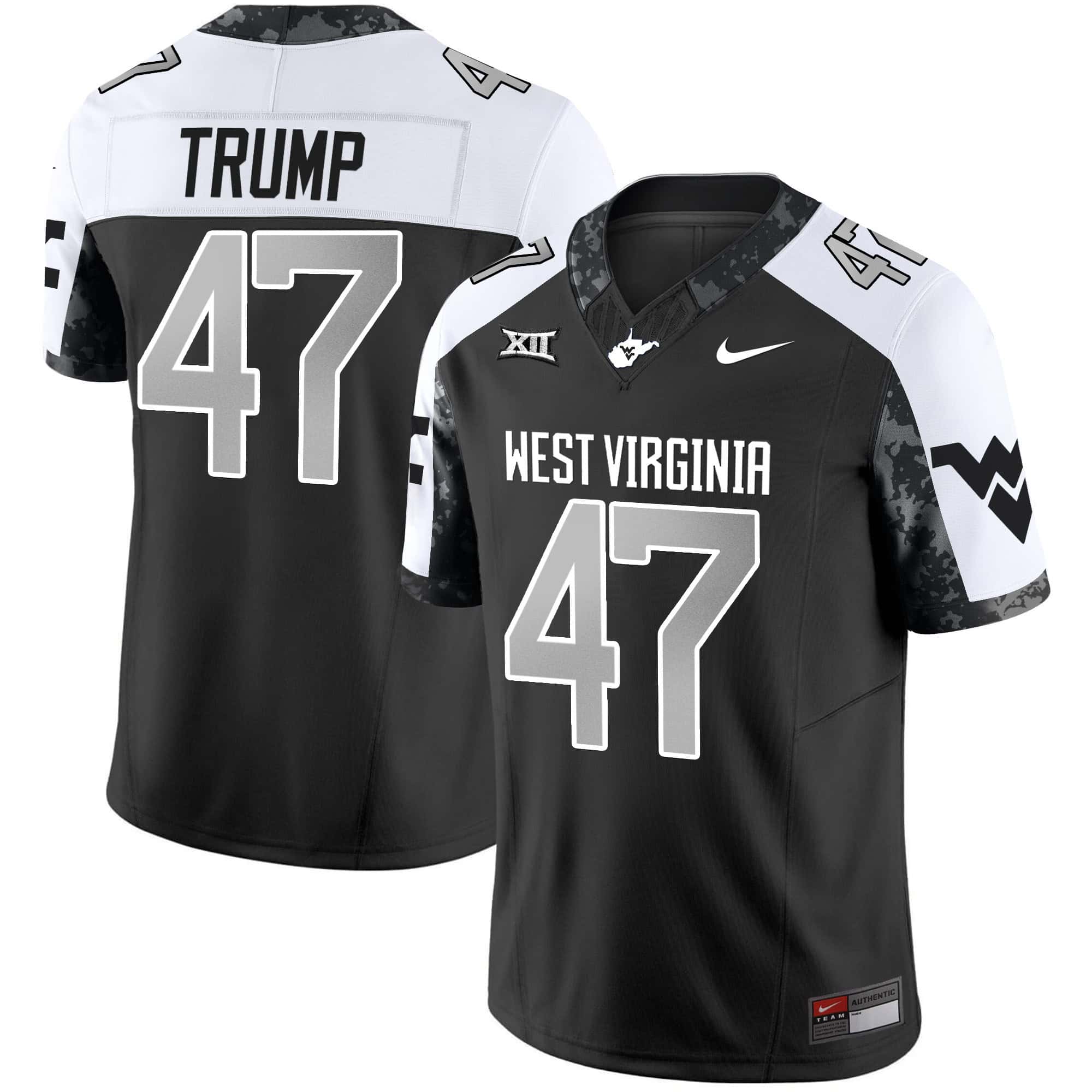 West Virginia Mountaineers 2024 Vapor Limited  Jersey V2 – All Stitched Alternate #47 Donald Trump