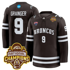 Western Michigan Broncos 2025 National Champions Patch Premium Custom Jersey - All Stitched  Luke Grainger 9