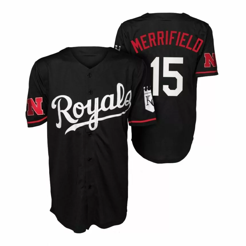 Whit Merrifield Kansas City Royals Huskers Night Jersey – Black